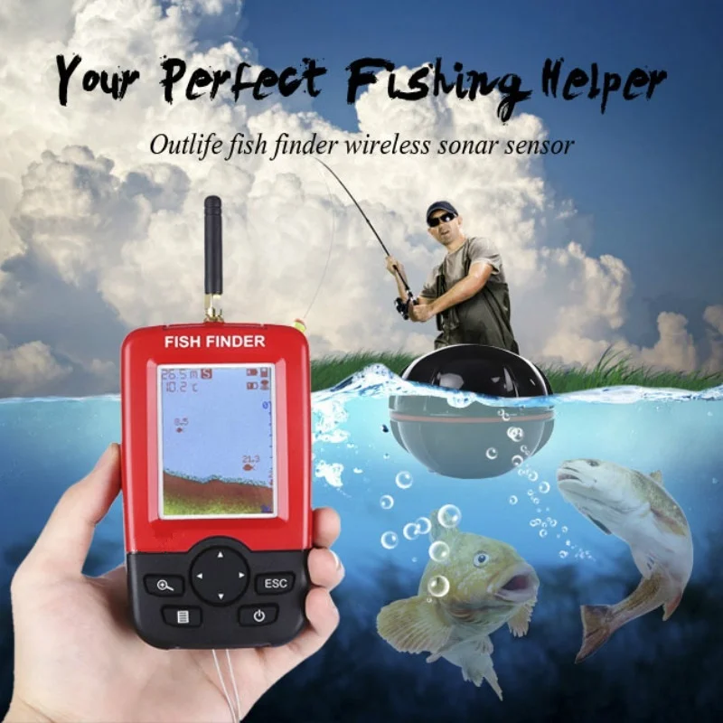 

Smart Portable Depth Fish Finder with 100 M Wireless Sonar Sensor Echo Sounder Fishfinder for Lake Sea Fishing