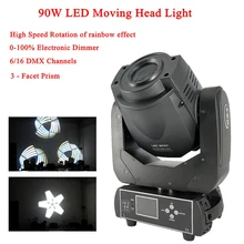 Disco Light Stage Lights 90W LED Spot Moving Head Light 3-Facet Prism High Speed Rotation of Rainbow Effect DJ Sound Party Light Disco Light Stage Lights 90W LED Spot Moving Head Light 3-Facet Prism High Speed Rotation of Rainbow Effect DJ Sound Party Light