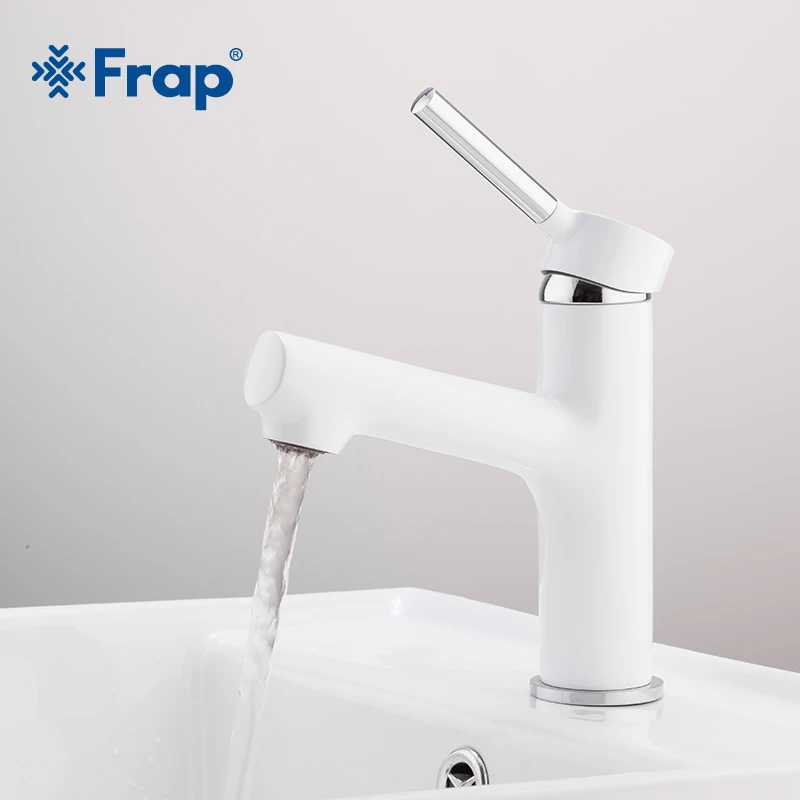 FRAP инновационный кран для раковины с белой краской, смеситель для ванной комнаты с одной ручкой, смеситель для раковины, домашний кран для ванны, TapF1044-8 для холодной и горячей воды