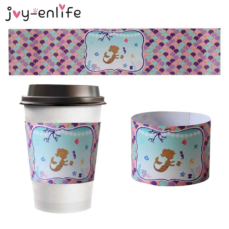 JOY-ENLIFE 24pcs Mermaid Mineral Water Bottle Stickers Mermaid Bottle Label Sweet Water Bottle Stickers Birthday Party Supplies
