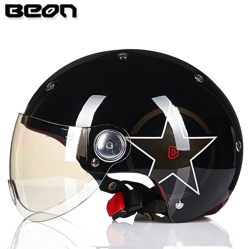 BEON мотоциклетный шлем Chopper 3/4 с открытым лицом винтажный шлем Moto Casque Casco Capacete для мужчин и женщин скутер мотоциклетный шлем - Цвет: a7