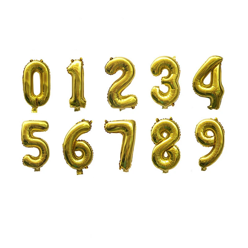 

Nicro 32 inch Inflatable New Gold Number Balloons Digit Wedding Happy Birthday Christmas Decoration Event Party Supplies #Bal09