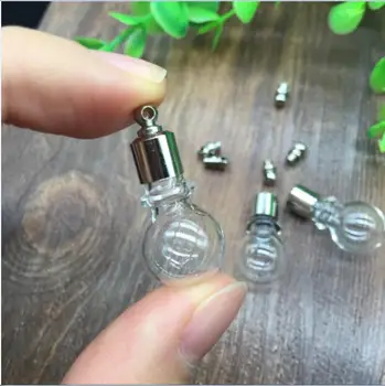 

10pieces SCREW CAP ball 27.8*12.7mm glass vial pendant glass bottle necklace pendant glass globe name on rice art oil charm