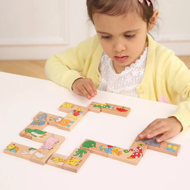 15PCS Educational Colorful Wooden Board jigsaw Blocks Montessori Kids