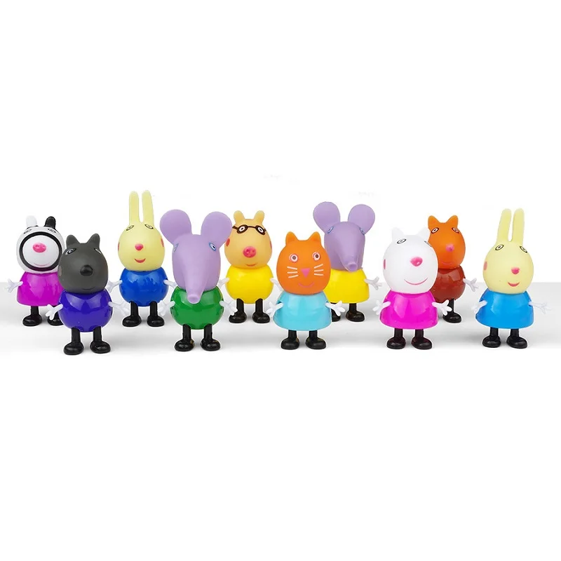 

10pcs/set Peppa pig George friend Pack Action Figure Original Pelucia Anime Toys For Kids children Gift Toys