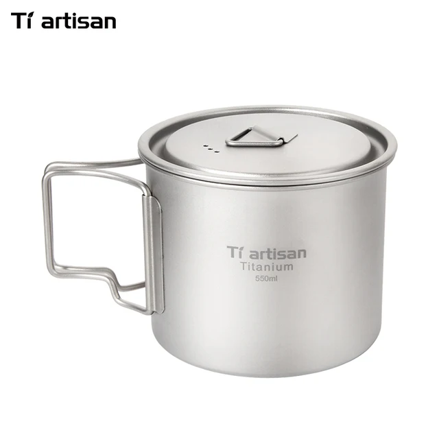 Ti Anium Water Mugs Coffee Mug Folding Handle Drinkware Ti Anium Water Mugs Coffee Mug Folding Handle Drinkware Camping Cups Ultralight Portable Outdoor Travel