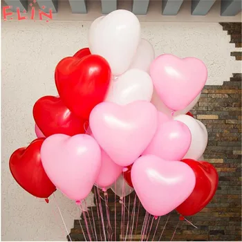 

10pcs lotes 12inch Pink Red Heart Inflatable Balloons Pearl Birthday Love Wedding Event Party Decoration Ballons Globos