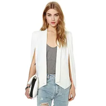 Fashion Women Long Sleeve Lapel  OL Cool Jacket Cloak Coat Cape Casual Split Poncho Blazer Suit