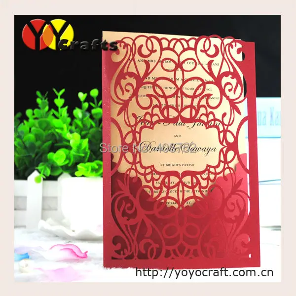 10sets Invitation Card Laser Cut Chinese Wedding 10sets Invitation Card Laser Cut Chinese Wedding With Pocket