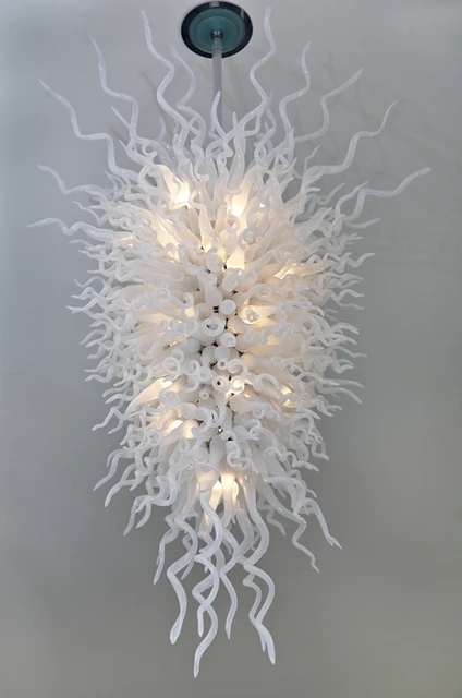 Modern White Wedding Decor Chandeliers Cheap Handmade Blown Glass ... Modern White Wedding Decor Chandeliers Cheap Handmade Blown Glass ...