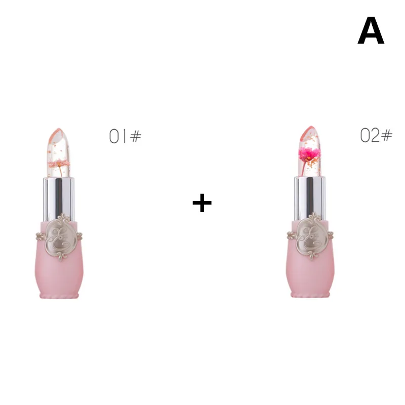 Партиями по 6/2 шт./компл. прозрачные сандалии с цветочным узором губная помада Цвет изменения Увлажняющий блеск для губ Губная помада бальзам для губ TSLM2 - Цвет: A