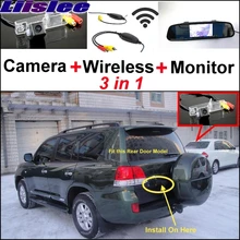 Liislee 3 in1 специальные Камера + Беспроводной приемник + зеркало Мониторы легко DIY назад парковка Системы для Toyota Land Cruiser j200 V8