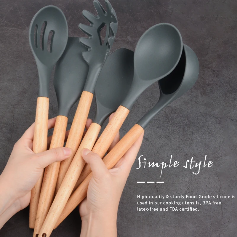  Kitchen Utensil Silicone Spatula Scrapers Heat-resistant Soup Spoon Non-stick Turners Cooking Shove