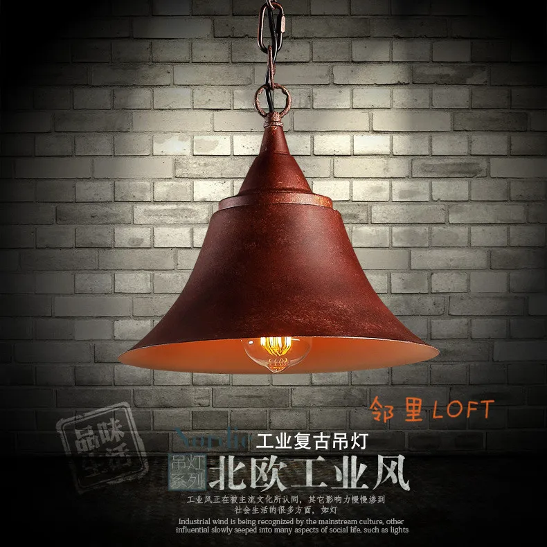 

loft single head rust horn chimney industrial style pendant light billiards room attic warehouse dining room bar hanging light