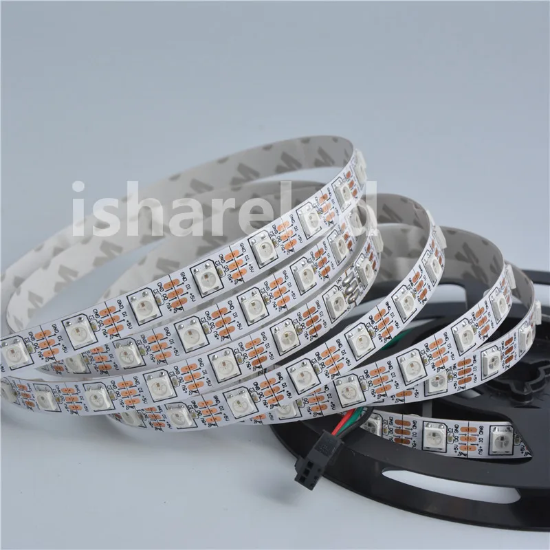 1/5 m DC5V SK6812 WS2812B 60 Светодиодный s/m черный 60 Светодиодный s/m Белый SMD 5050 RGB Мечта прибор приемно-Цвет пикселей Светодиодные ленты света IP20