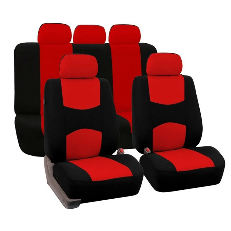 Online 9pcs set Universal Car Seat Cover Cushion Fit Car Interior Accessories Auto Seat Protectors Car Styling Car Accessories Gray