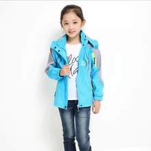 2016 New Spring Autumn children girls outwear sports coat waterproof breathable patchwork hooded kids clothes climbing jacket