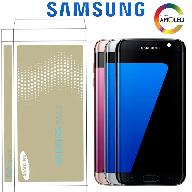 

5.5'' Original SUPER AMOLED LCD For Samsung Galaxy S7 Edge G935 G935F SM-G935FD Display Touch Screen Replacement With Frame