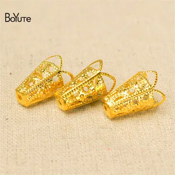 

BoYuTe 100Pcs 10*16MM Metal Brass Filigree Flower Bead Caps for Tassels Diy Jewelry Accessories Parts