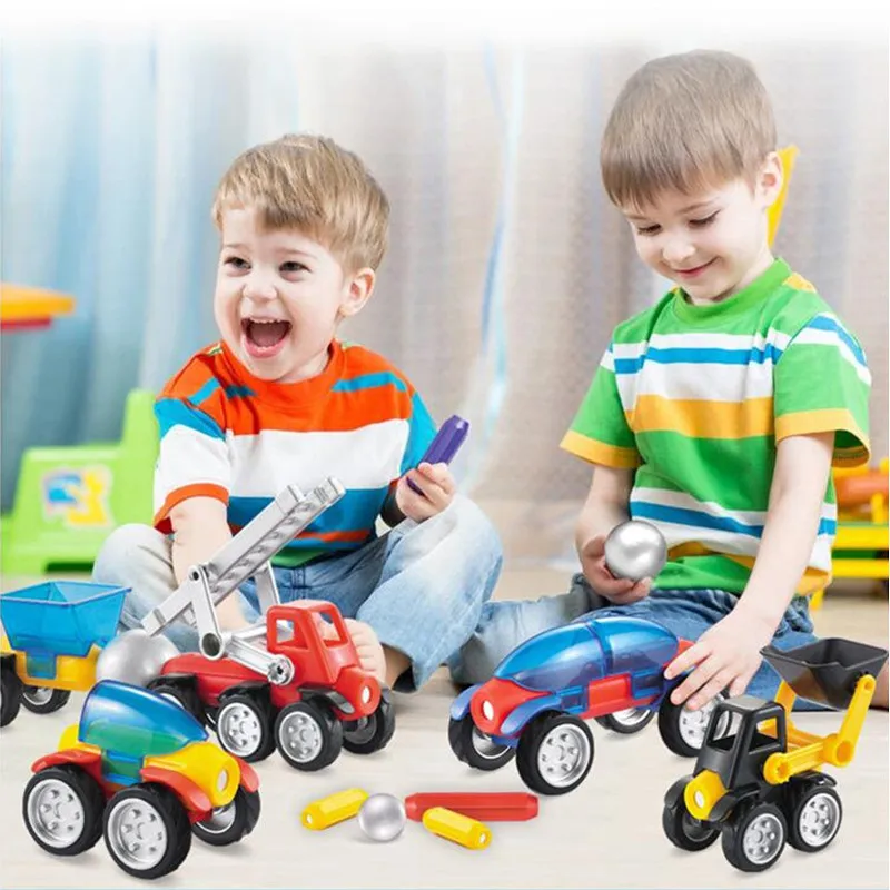 MylitDear Magnetic Designer Pipe Building Blocks DIY Construction Cars Model Set Kids Funny Magnets Bricks Games