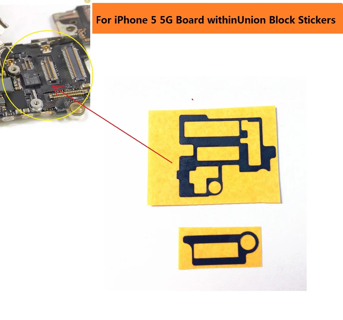 2pcs/set MotherBoard withinUnion connector Block adhesive For iPhone 5