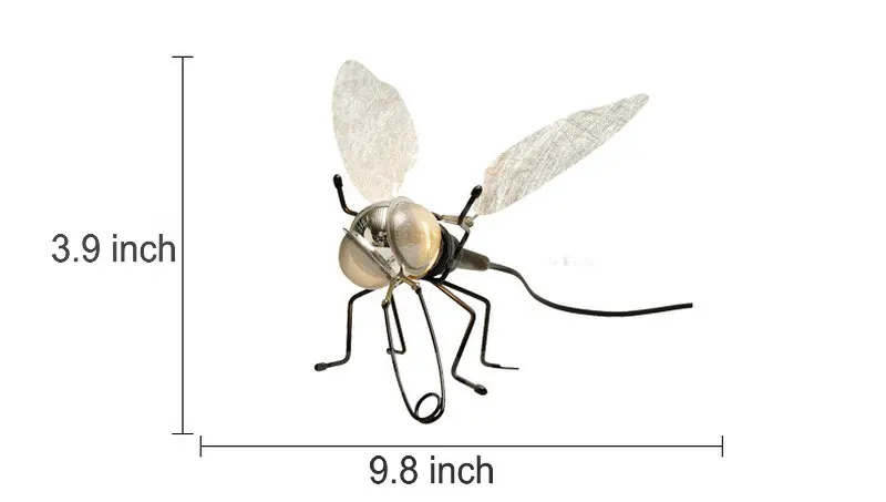 Artpad Современный Креативный декоративный настенный светильник для спальни AC220V светодиодный настенный светильник в форме мух с вилкой и выключателем(E14 лампочка в комплекте