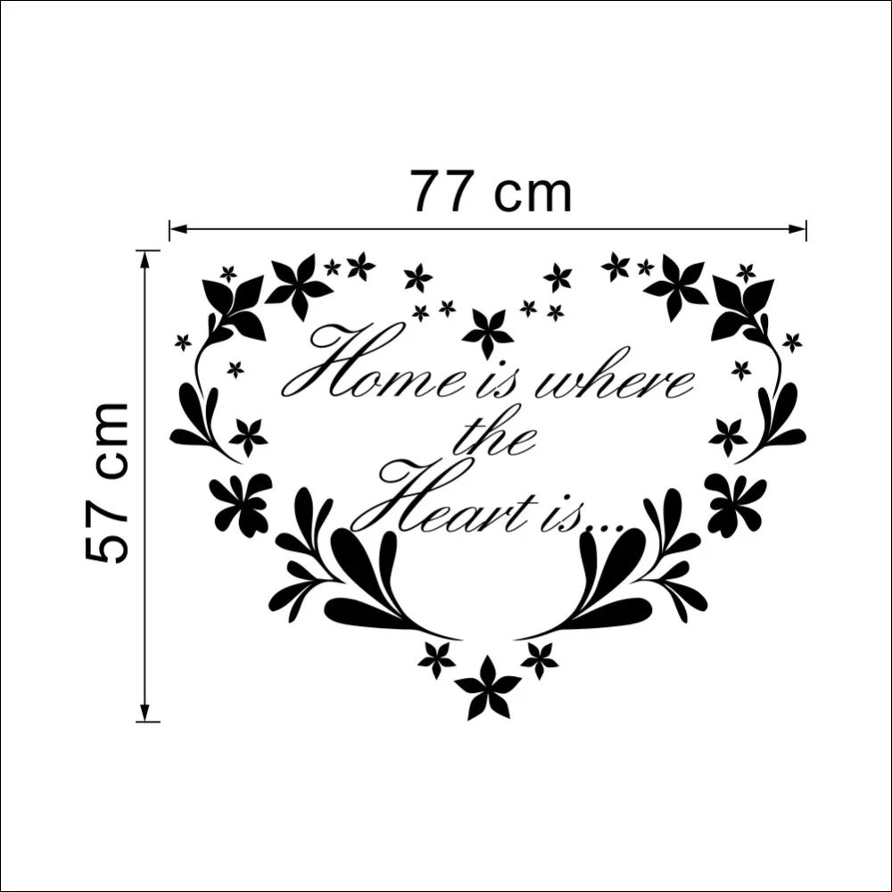 Home Is Where The Heart Is Quotes And Sayings Wall Decals Living Room Bedroom Removable Wall Stickers Murals Stickers Jaguar Muralmural Art Wall Stickers Aliexpress