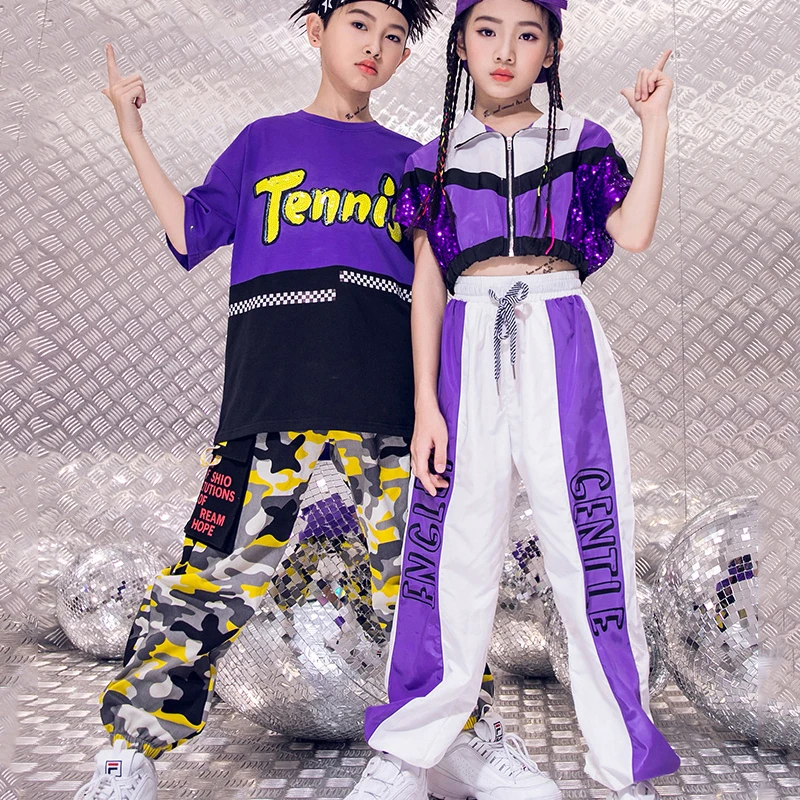 

Summer New Children'S Jazz Dance Costume Street Dance Suit Boys Girls Hip-Hop Short-Sleeved Dancing Performance Clothes DL3981