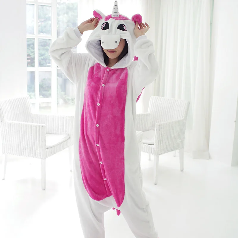 Free-shipping-New-Flannel-Unicorn-Pajamas-Cartoon-Adult-Unisex-Homewear-Cute-Onesie-for-adults-animal-Women