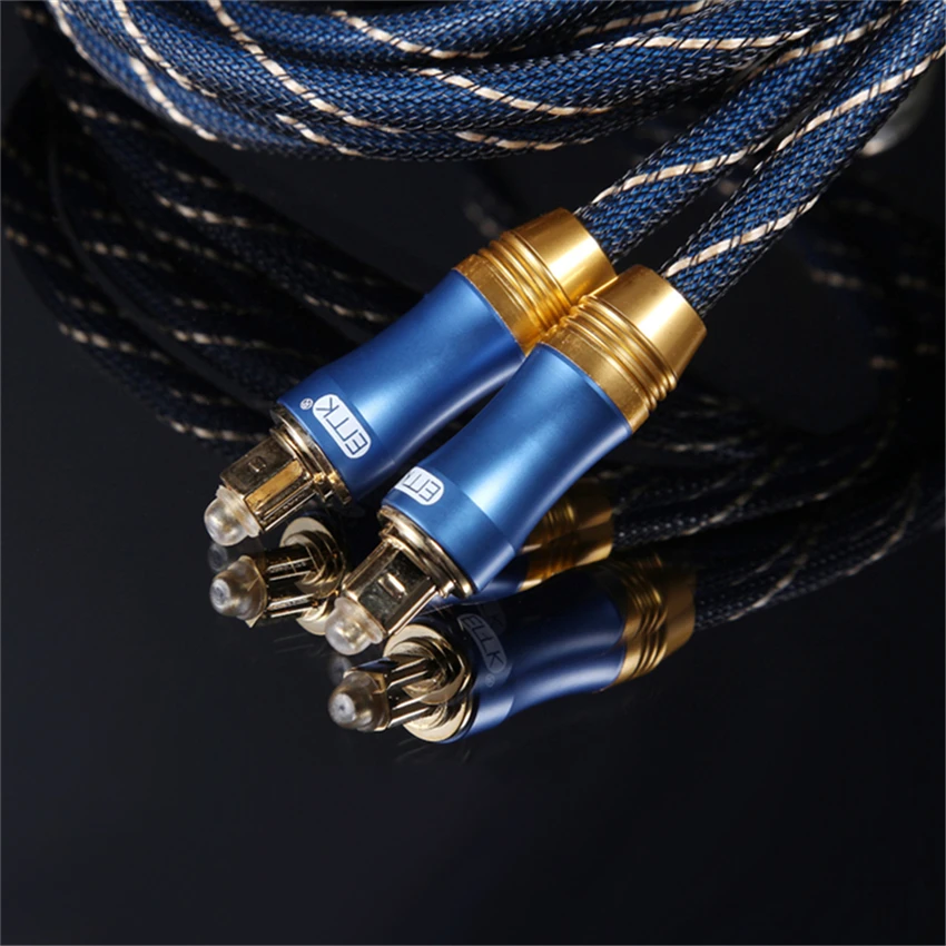 EMK 2017 new 5.1 Digital Sound SPDIF Toslink Cable fiber optical toslink audio cable Connector adapter with braided jacket 15m (2)