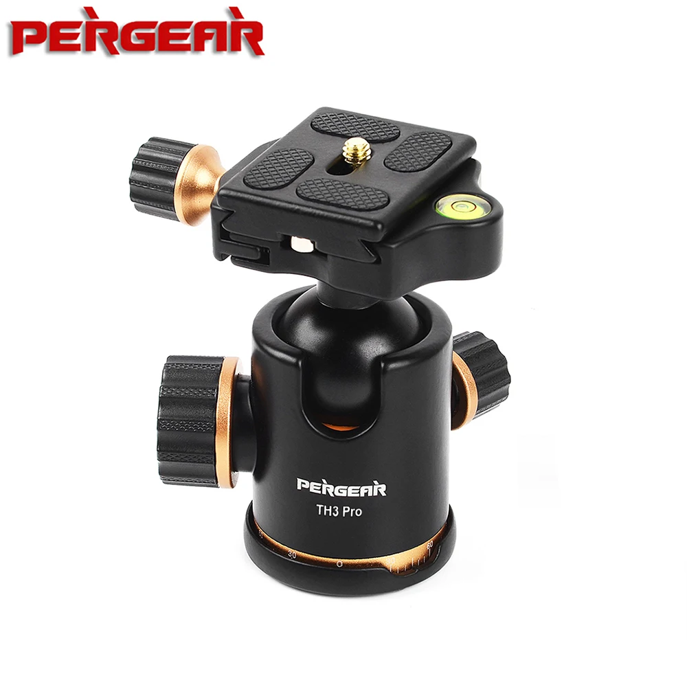 Pergear TH3 Pro DSLR камера штатив с шаровой головкой 8 кг Емкость загрузки 360 градусов поворотный металлический качество сборки тонкая настройка демпфирования