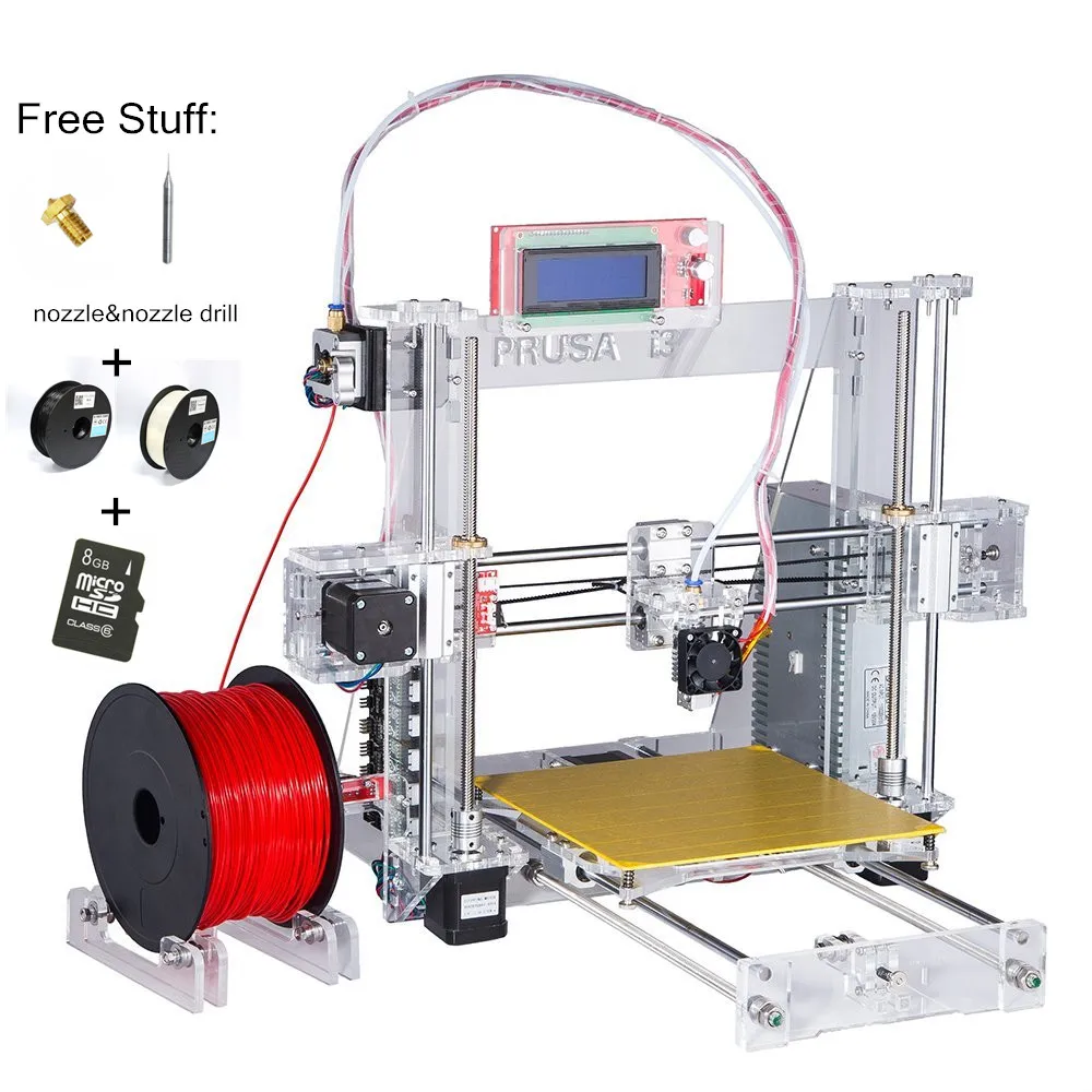 Reprap Prusa I3 3d Printer Diy Kit Upgraded 3d Printer 2rolls+sd Card