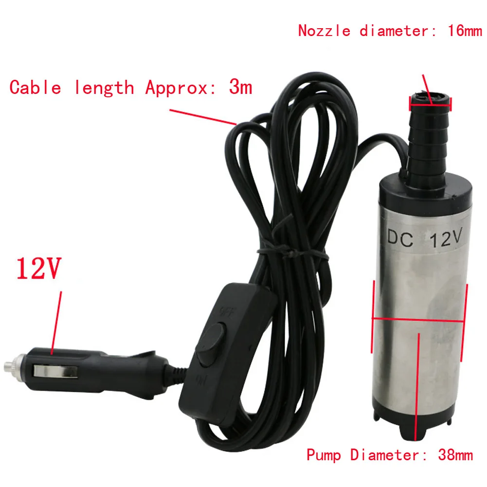 Новый погружной насос DC 12 V 38 мм для воды, дизельного топлива, перекачки сигарет, аксессуары для домашнего инструмента