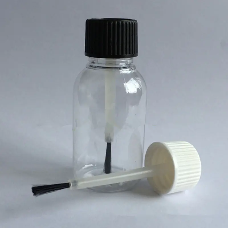 30ml clear PET bottle with plastic Brush Cap,Nail Polish Bottle For