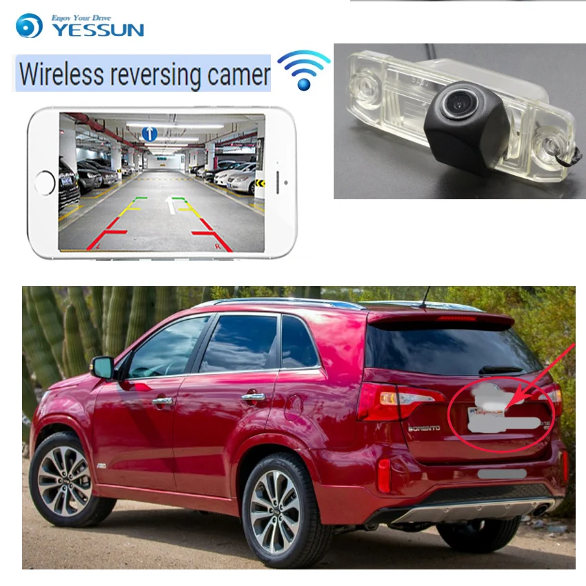 wireless   rear view camera for KIA Sorento RSorento MX 2010~2015  HD car  Night Vision backup Parking Assistance Camera