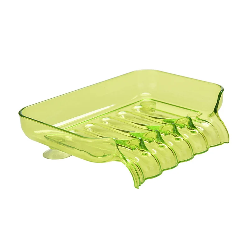 Недавно мыльница водосток губка держатель для двойной кухонный присоска органайзер для ванны, кухни MK - Цвет: Зеленый
