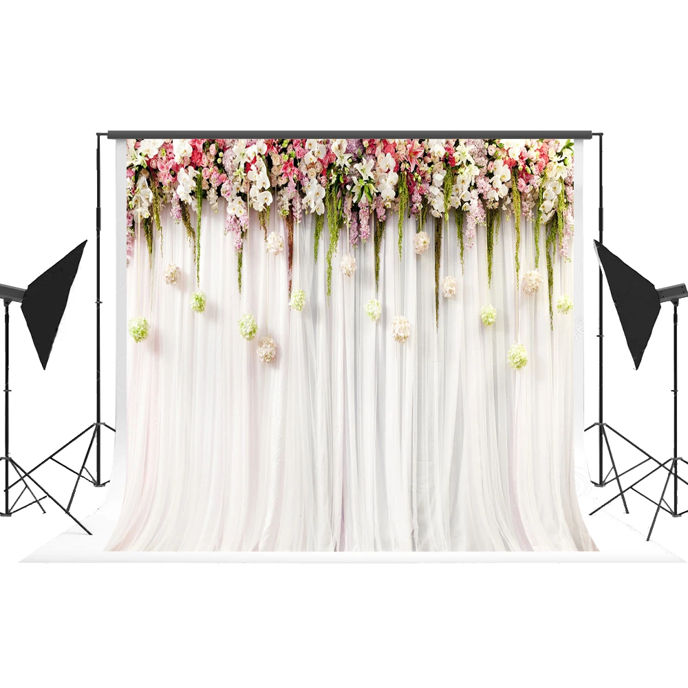 Kate 7x5 Photo Booth Flower White Custom Backdrops Props Fundo for