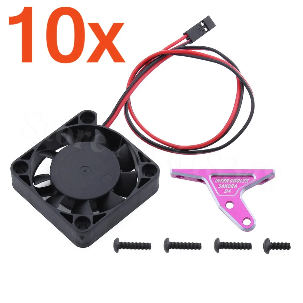 10-Pack Inter Cooler Cooling Fan 40x40MM for 3Racing Sakura D4 SAK-D4835 AWD RWD Electric 1/10 RC Drift Model Car Parts