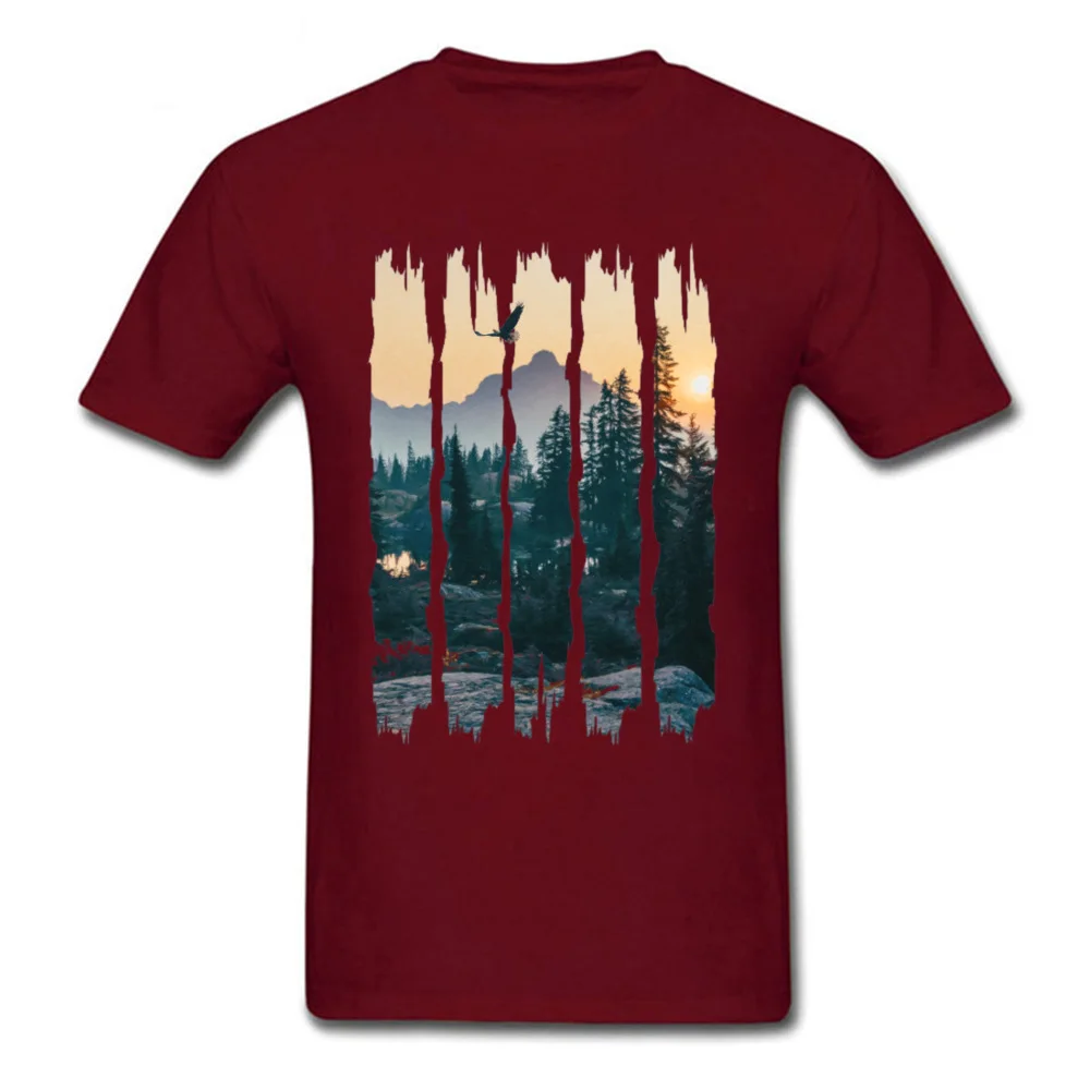 

Mountain Forest Eagle Birds Printed On T Shirt Weed Adventure Father Clothing Shirt 100% Cotton T-shirts Plain Sweatshirts Male
