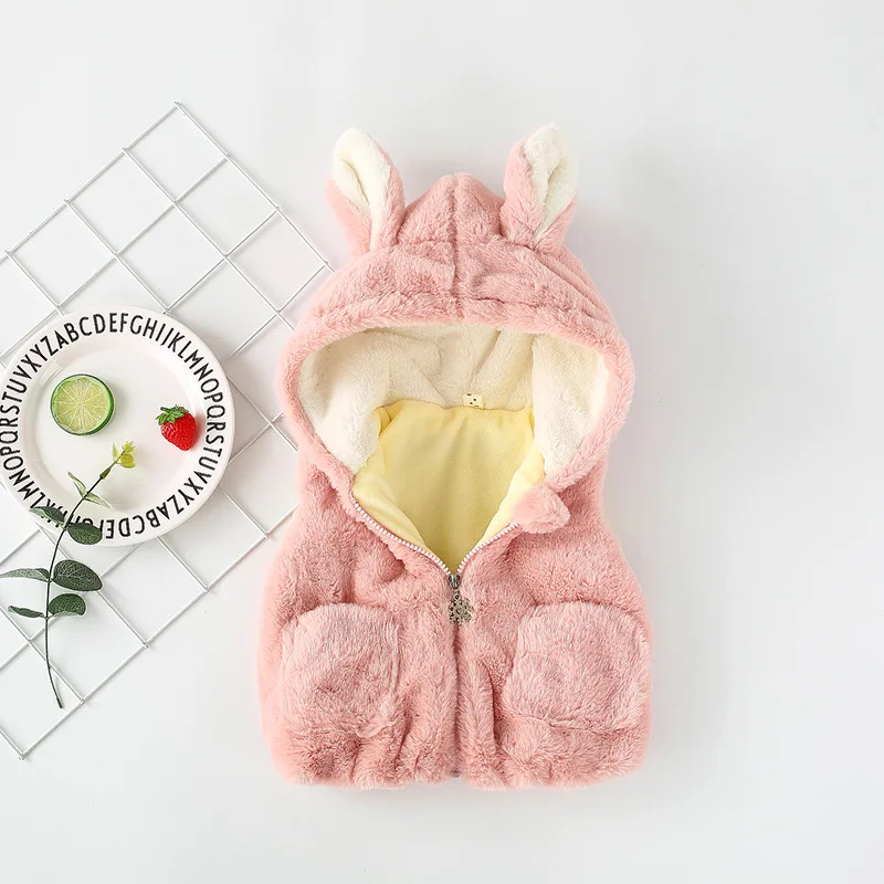 Зимнее Детское пальто, одежда для новорожденных, утепленная розовая Элегантная куртка с искусственным мехом для новорожденных, куртка для первого дня рождения, casaco infantil - Цвет: pink