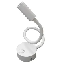 Мягкая труба 3 Вт светодиодный настенный светильник изображение светильник ВКЛ/ВЫКЛ освещение кнопок витрина Точечный светильник белый корпус спальня магазин отель