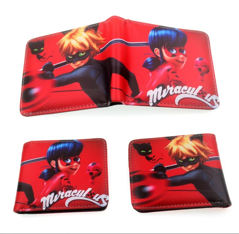 

Miraculous Ladybug Cat Noir wallet Anime Short Wallet Cartoon Coin Pocket Purse Unisex Fashion Purse Gift