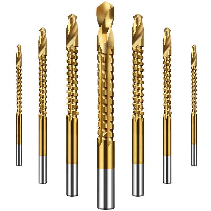 

HSS TITANIUM COATED SAW DRILL SET FOR CUTTING SIDE 3-8MM carpenters tool