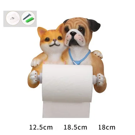 Милый Кот, собака, креативная бумажная вешалка для полотенец, настенный домашний рулон, бумажная коробка для ванной комнаты, водонепроницаемый держатель для туалетной бумаги R2034 - Цвет: Светло-желтый