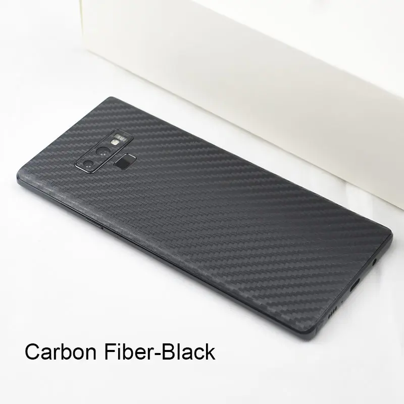 3D углеродное волокно/кожа/дерево шкуры/змеиная кожа телефон задняя крышка наклейка для SAMSUNG Galaxy S10e S10+ Note 9 8 S9 S8 Plus S7Edge - Цвет: Carbon Fiber Black