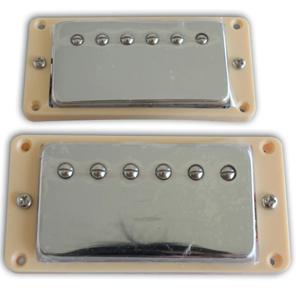 

Guitar Humbucker Pickup LP Style Guitar Chrome Cover Neck Pickup Cream Frame set