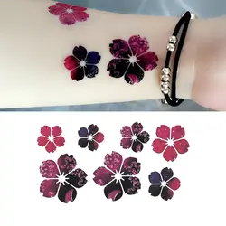 10 Set Цветок сакуры Временные татуировки для Для женщин ручной татуировка на плечо Стикеры модные водостойкий боди-арт временная татуировка