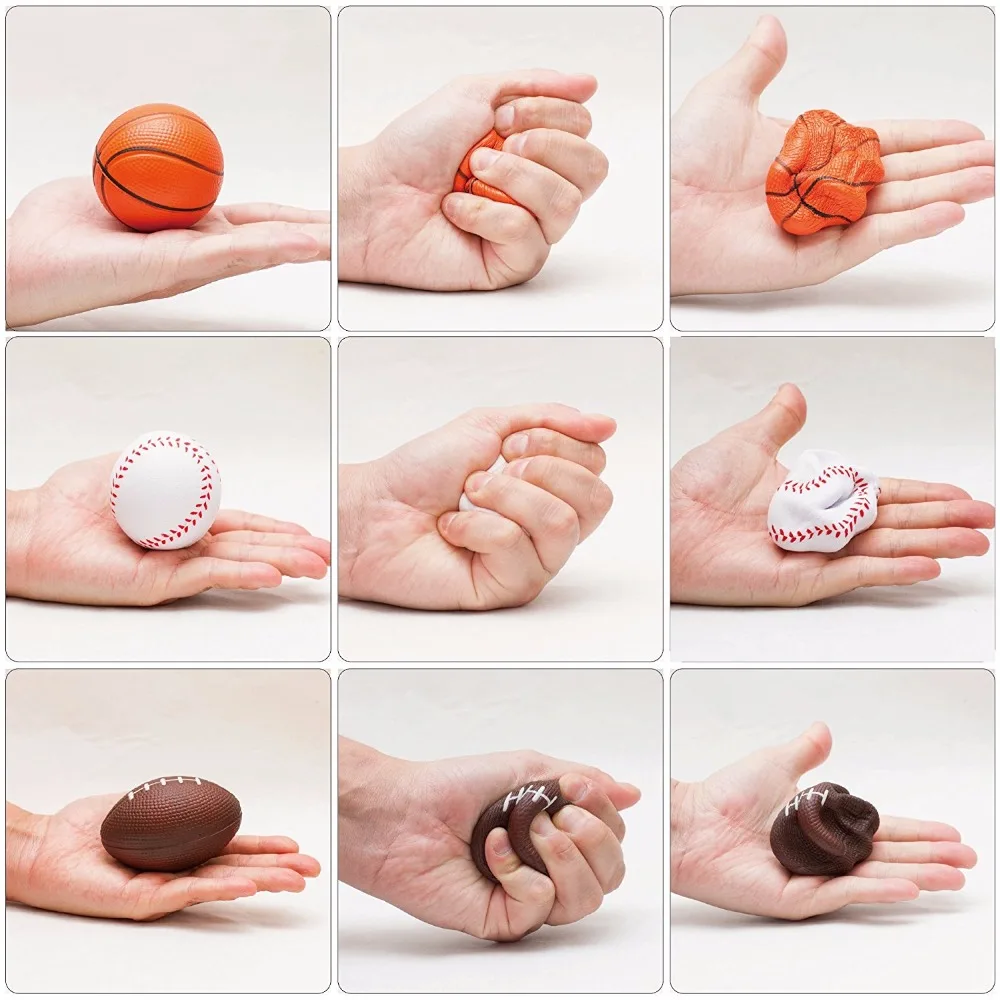 4 шт спортивные тематические мини-мячики для снятия стресса сдавливаемая пена для снятия тревог, расслабления, вечерние игрушки, подарки