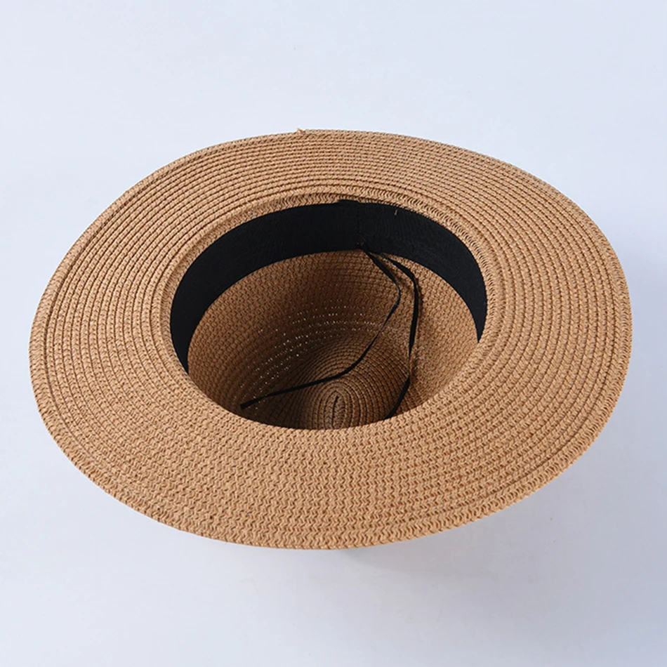 SHOWERSMILE, шляпы от солнца для мужчин, бумажная Соломенная Панама, женская классическая верблюжья джазовая Кепка, канотье, брендовые летние пляжные фетровые шляпы для отдыха