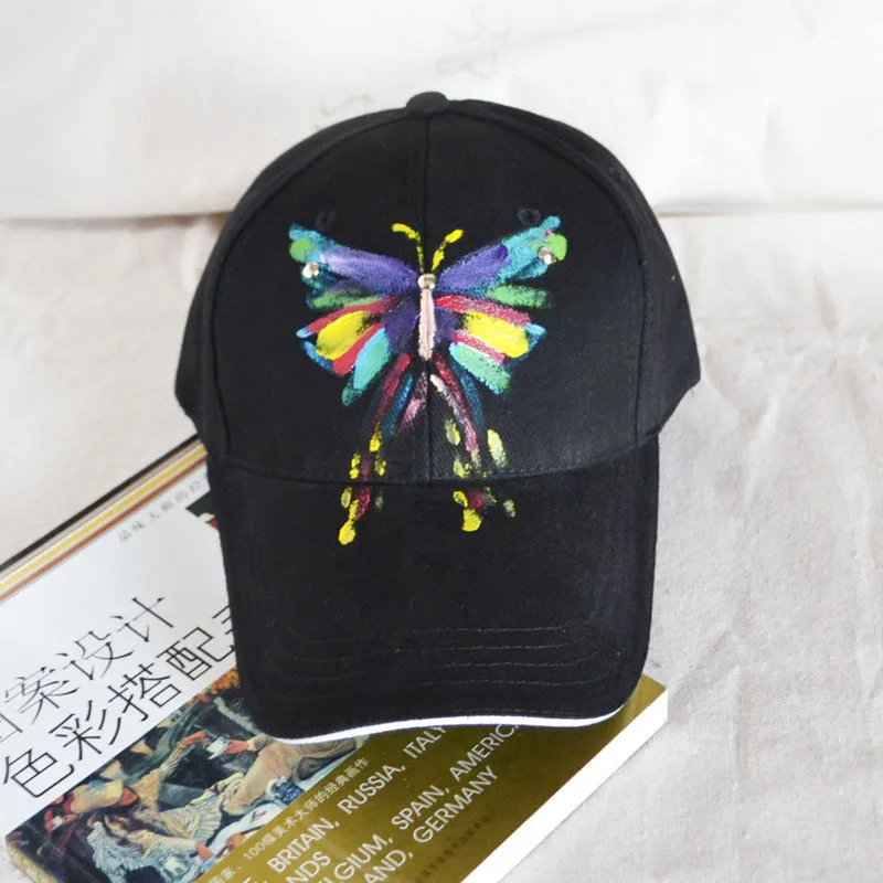 Butterfly Повседневная бейсболка шапка для отдыха новое поступление подошва бабочка Жук живопись джинсовая бейсболка Регулируемая Хип Хоп Кепка - Цвет: Butterfly